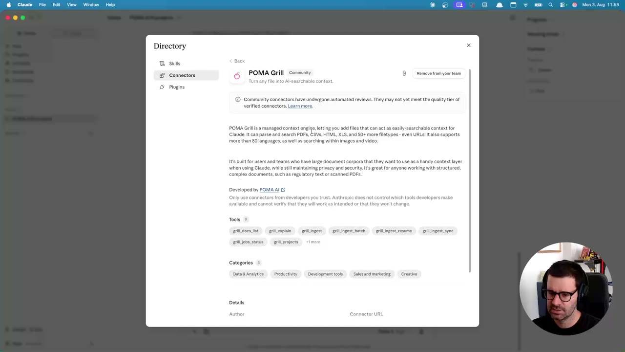 Still frame from POMA Grill Walkthrough: Connect Grill inside Claude Desktop
